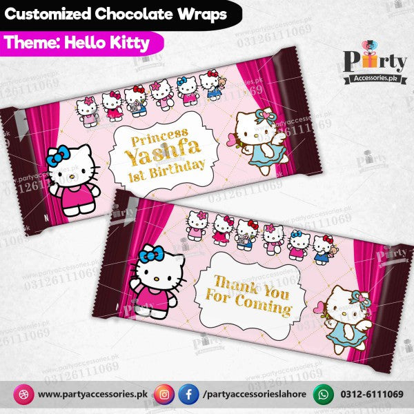 Hello Kitty theme Customized chocolate wraps for birthday party decoration