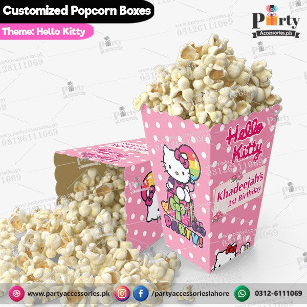 Hello Kitty theme Customized Popcorn boxes for birthday party decoration