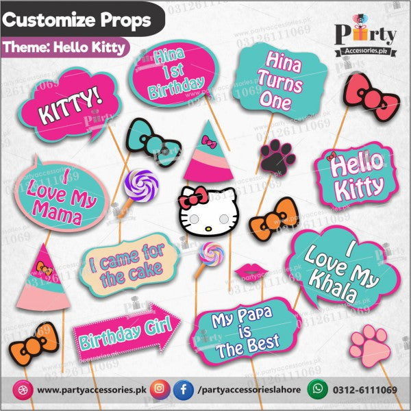 Hello Kitty theme Customized props set for birthday party celebration
