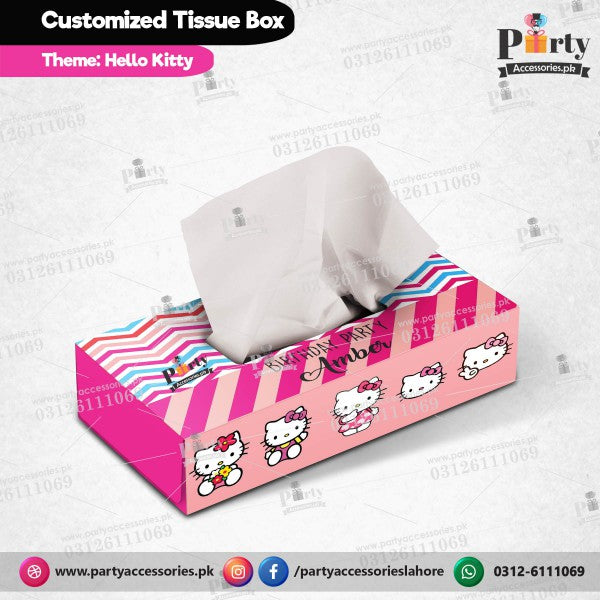 Hello Kitty theme Customized Tissue Box for birthday table Decor