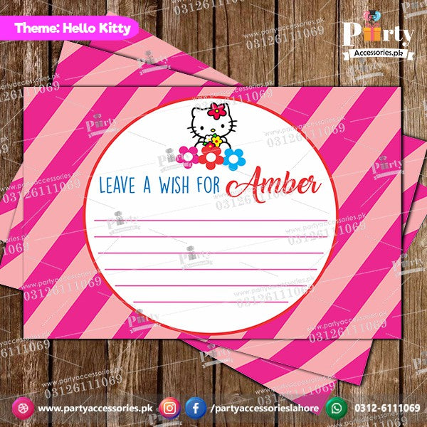 Hello Kitty theme Customized wish cards for birthday party decoration