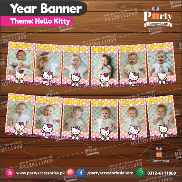Hello Kitty Theme Customized Month wise year Picture banner for Wall decoration
