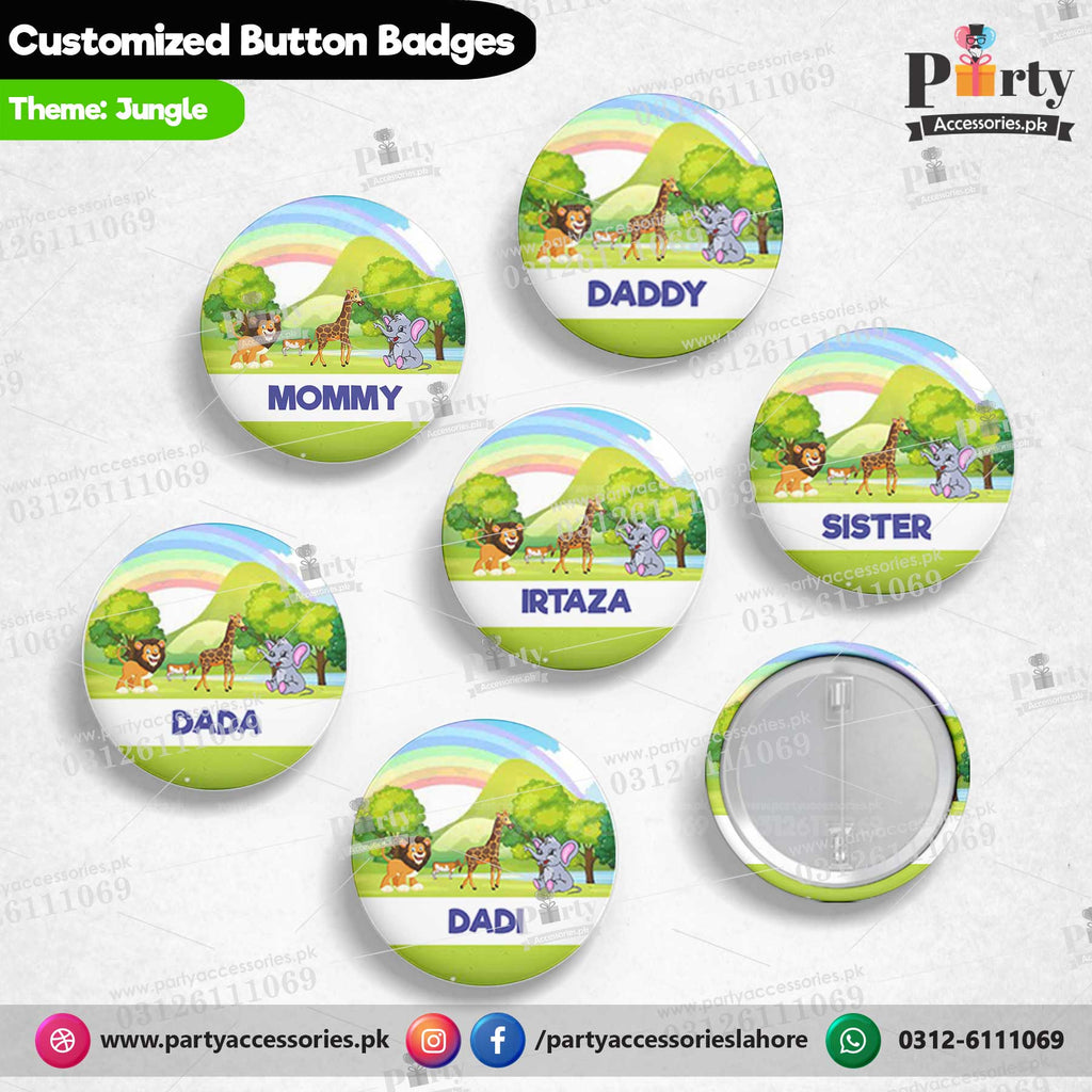 Jungle safari theme button badges