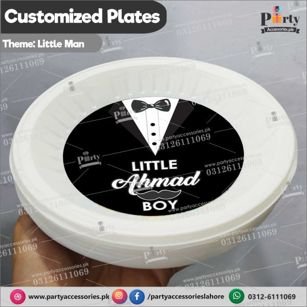 Customized disposable Paper Plates Little Man theme party