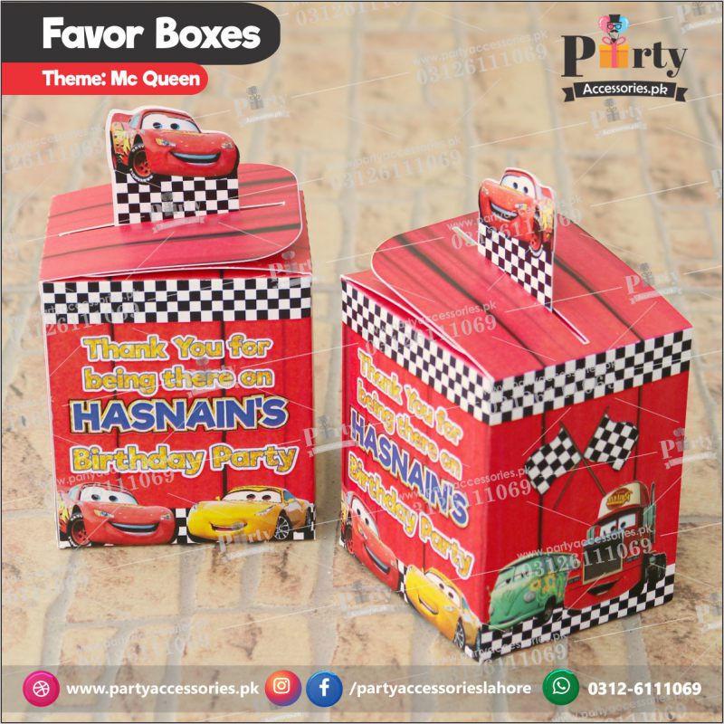 McQueen theme Customized Favor / Goody Boxes