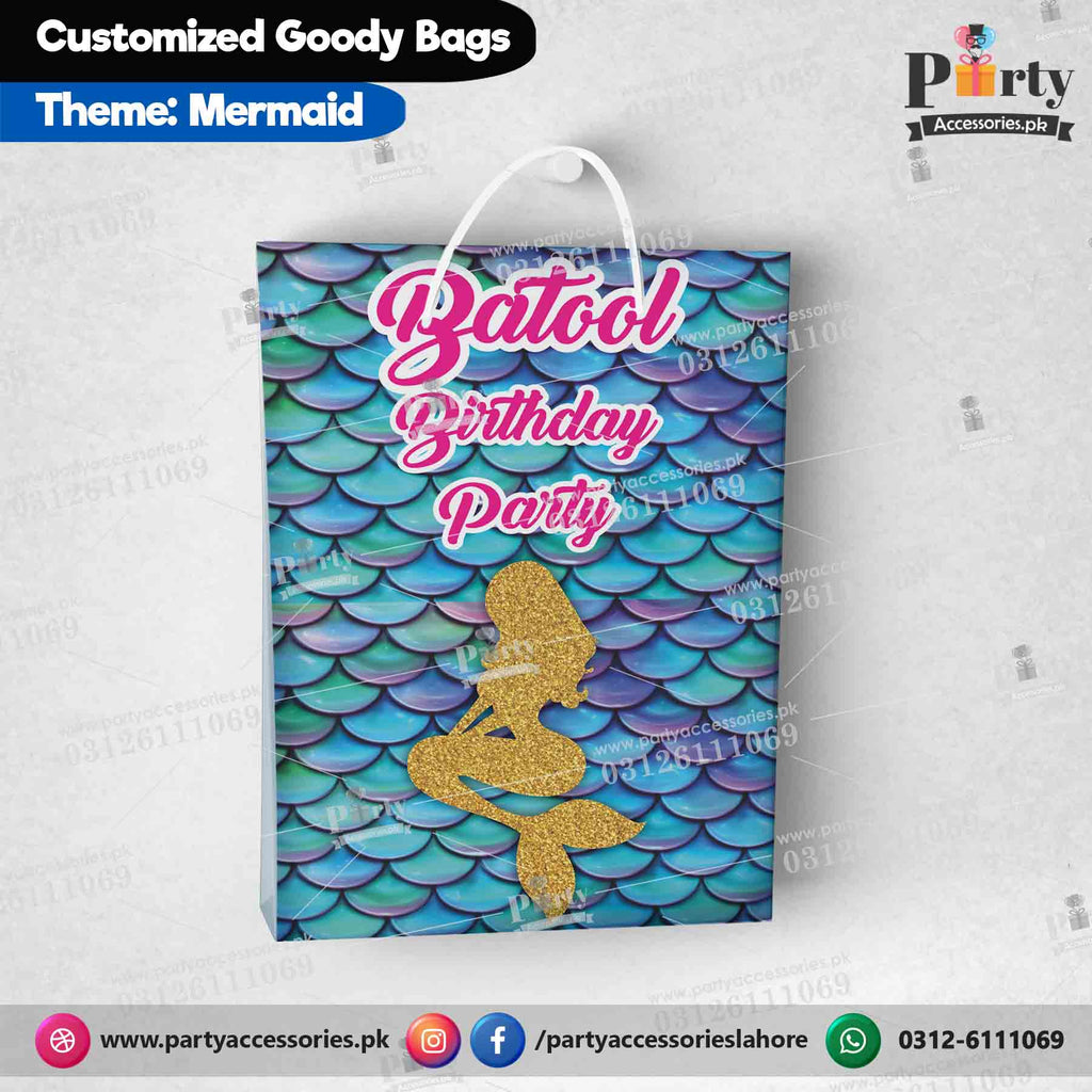 Mermaid theme Customized Goody Bags / favor bags