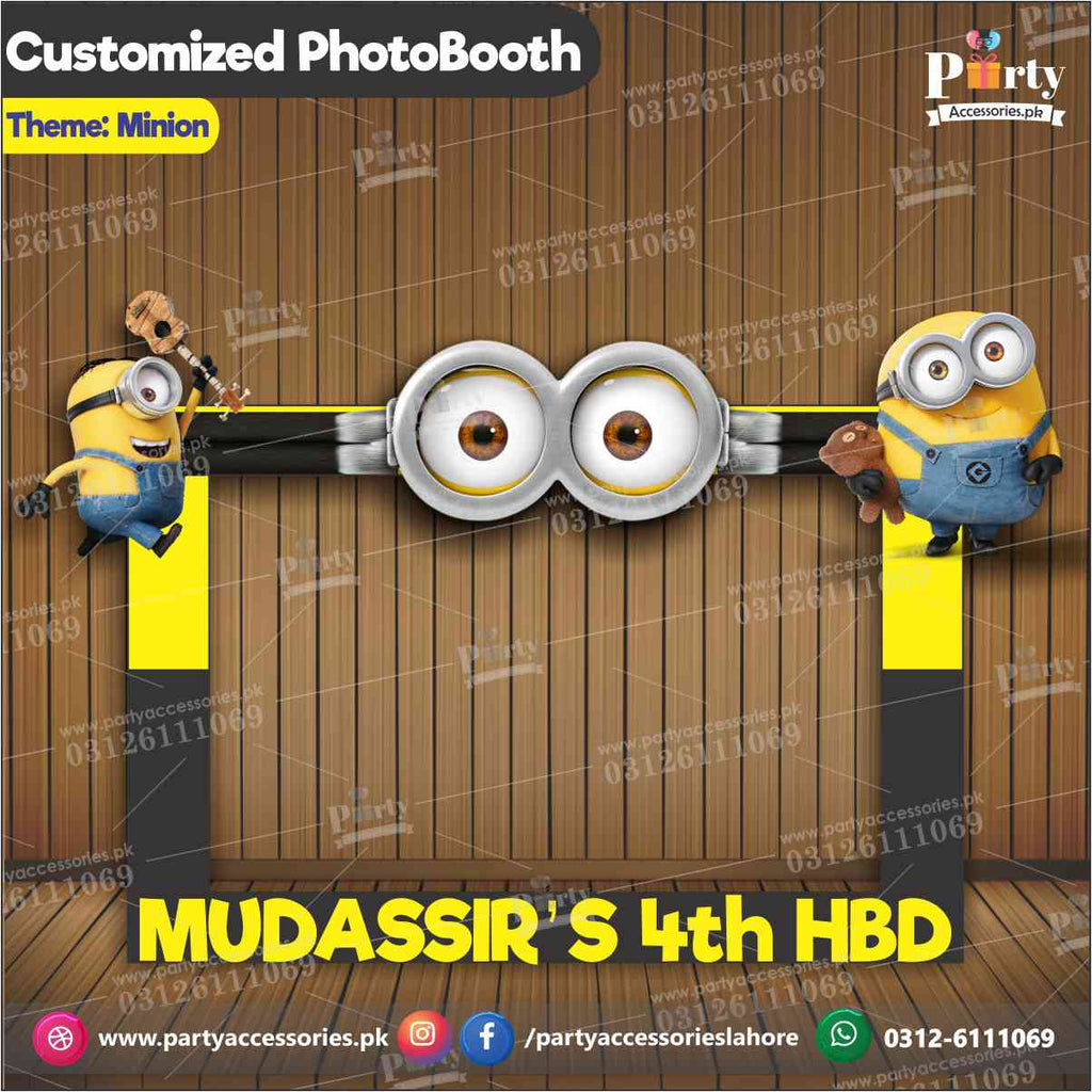 Minions theme Customized Photo Booth / selfie frame for party celebration