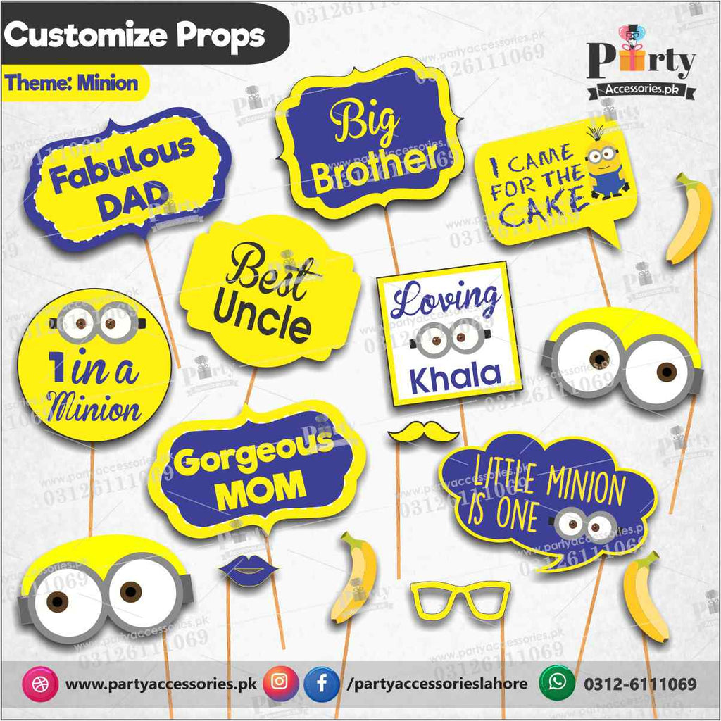 Minions theme props set for birthday party celebration