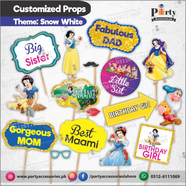 Snow White theme Customized props set for birthday party celebration