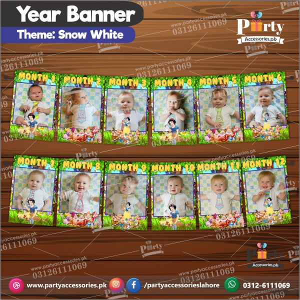 Snow White theme Customized Month wise year Picture banner for Wall decoration