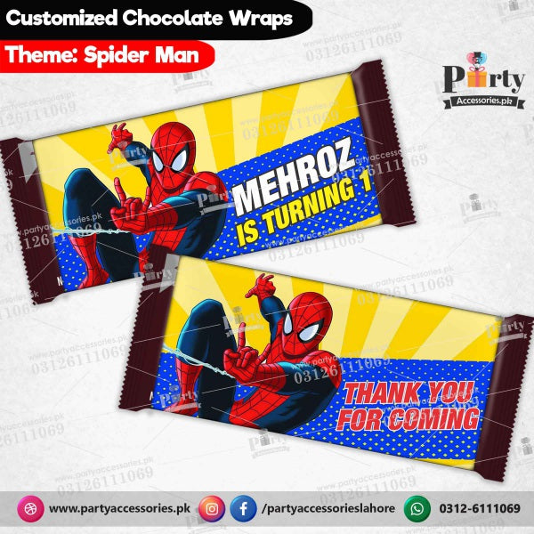 Spider-Man theme customized chocolate wraps