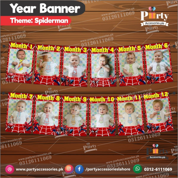 Spider Man theme Customized Month wise year Picture banner