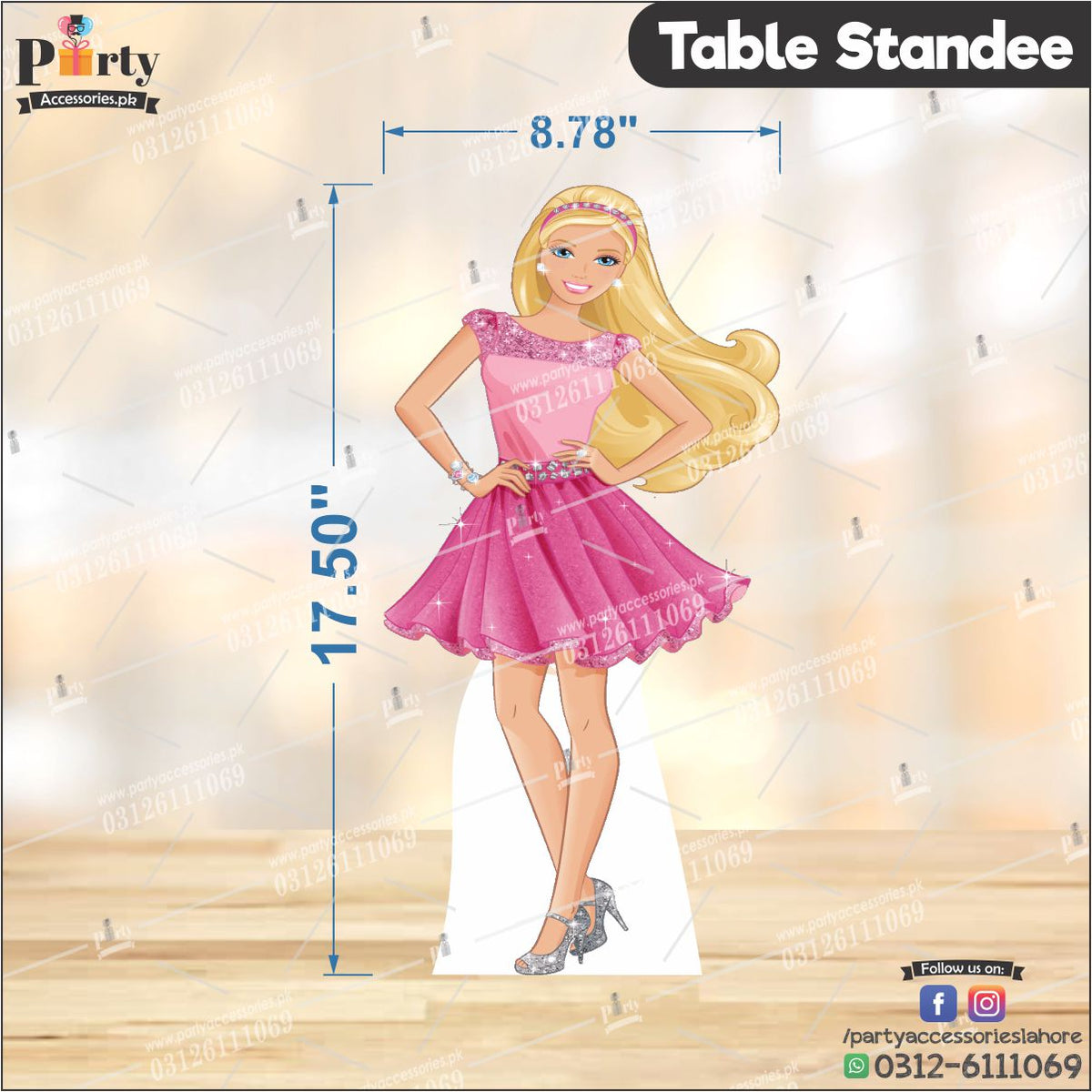Customized Barbie theme Table standing character cutouts