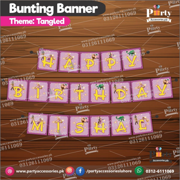 Tangled Rapunzel theme customized Bunting banner