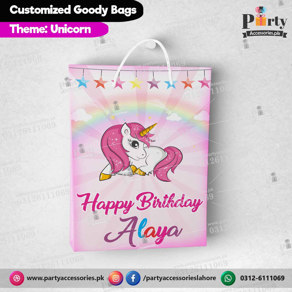 Unicorn theme Customized Goody Bags / favor bags