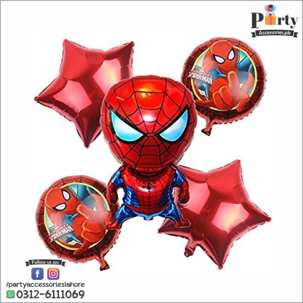 spiderman theme foil balloons 