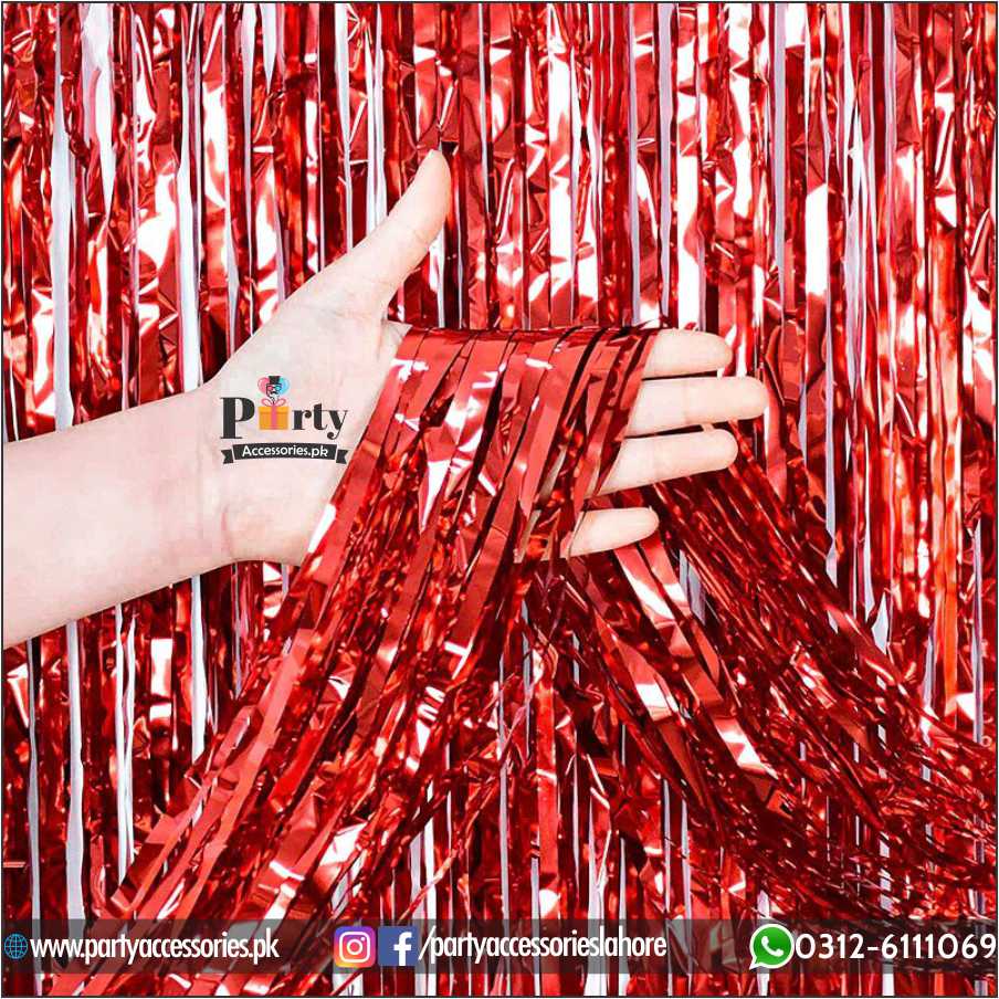 Metallic Foil Tinsel Fringe Curtain In Super Mario Theme for Party Backdrops Decoration door decoration
