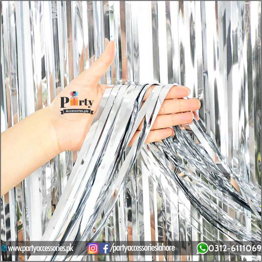 BOSS BABY THEME SILVER FOIL CURTAIN for wall decoration 