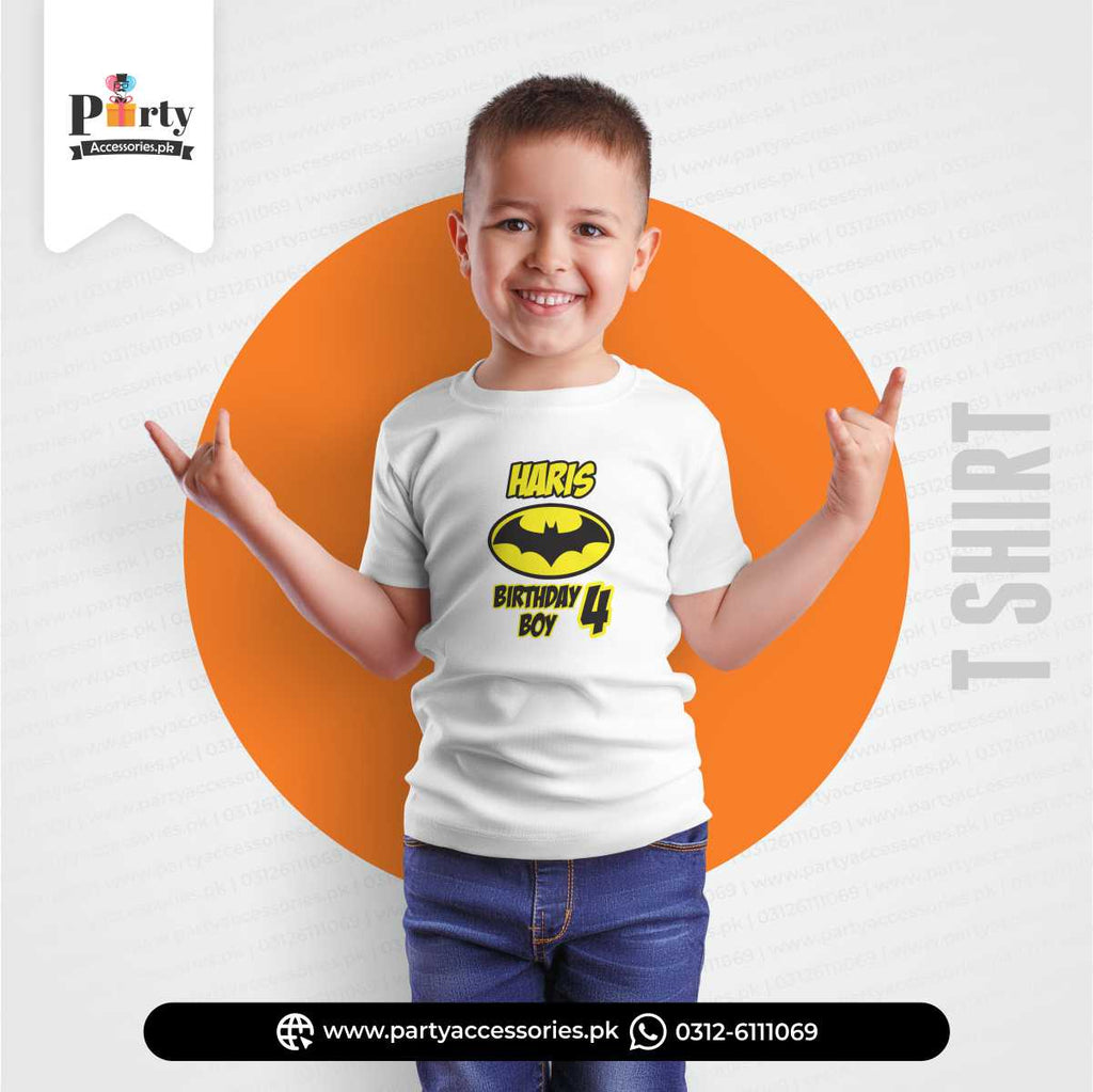 Batman theme customized T-shirt for birthday boy or girl