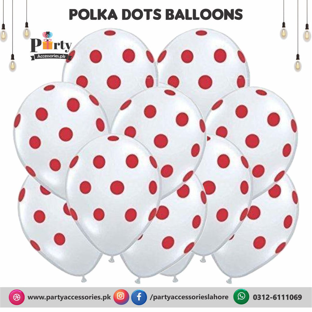 Polka Dotted Balloons in Mickey Mouse Theme  