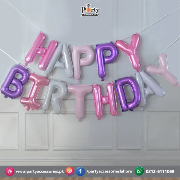 Happy birthday foil letter balloons for wall decoration 