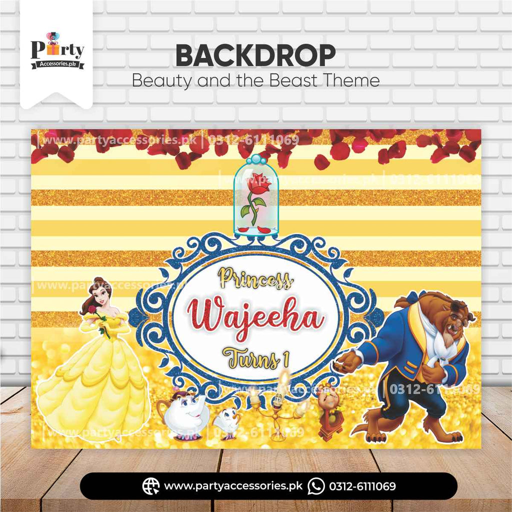 Customized Backdrop in Beauty and the Beast Theme