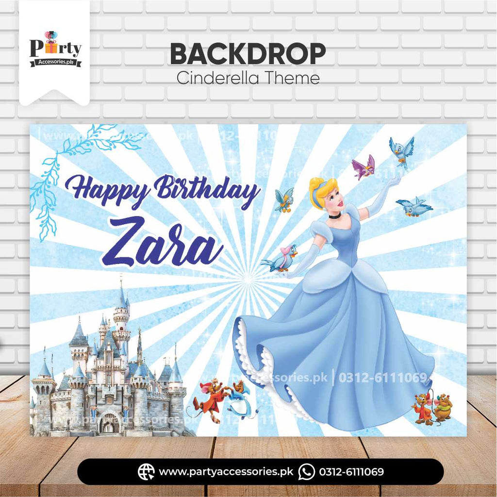Cinderella Theme Customized Backdrop for Birthday Party Wall Decoration