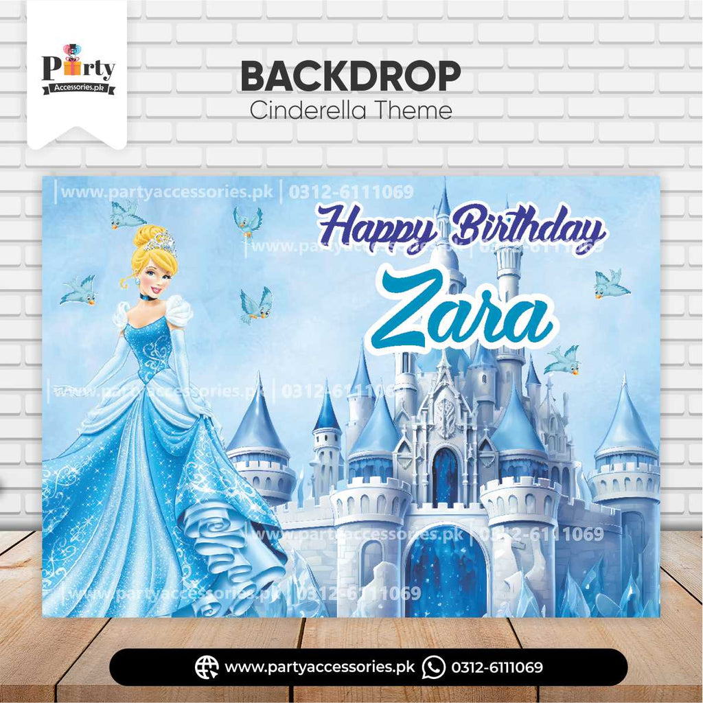 Cinderella Theme Customized Backdrop for Birthday Party Wall Decoration