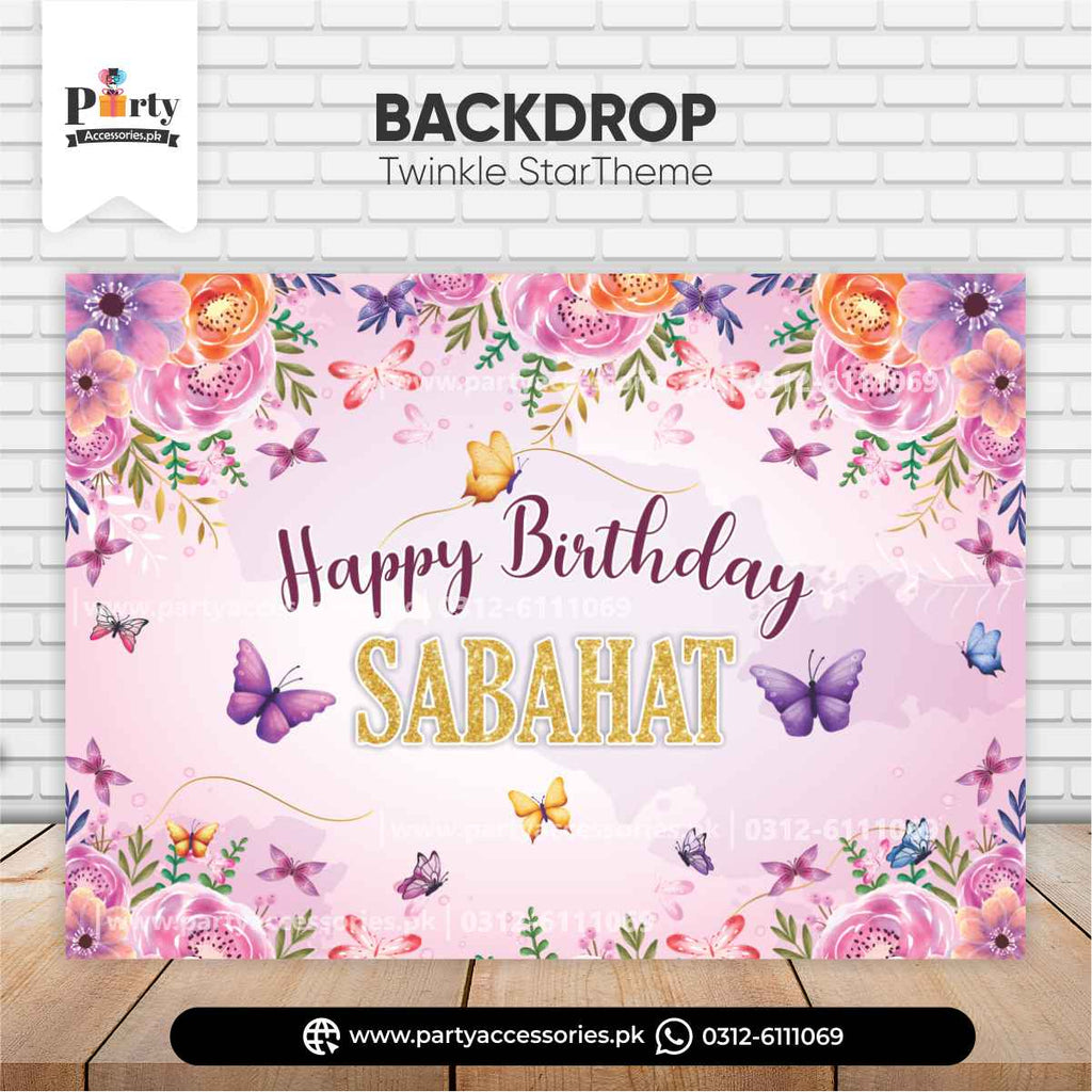 Personalized Butterfly Theme Backdrop | Custom Party and Event Decoration