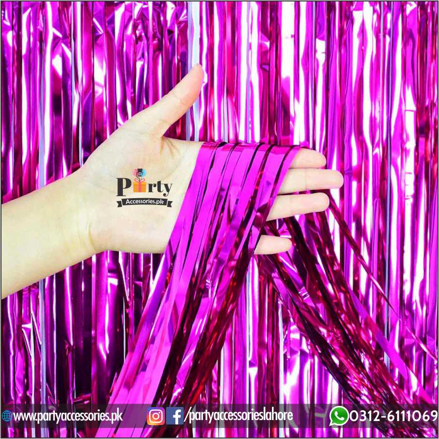 pink foil curtains in among us theme