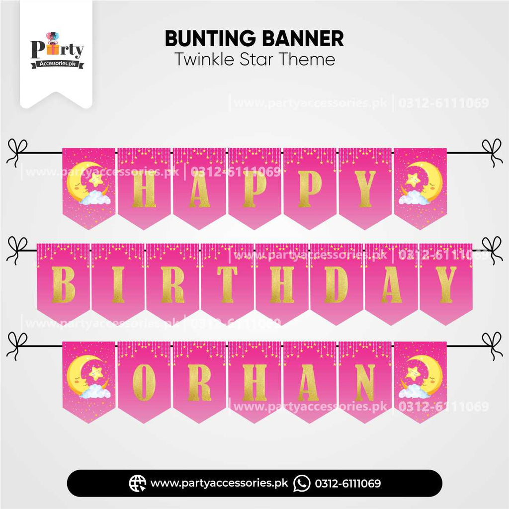 Customized Bunting Banner in Twinkle Star Theme