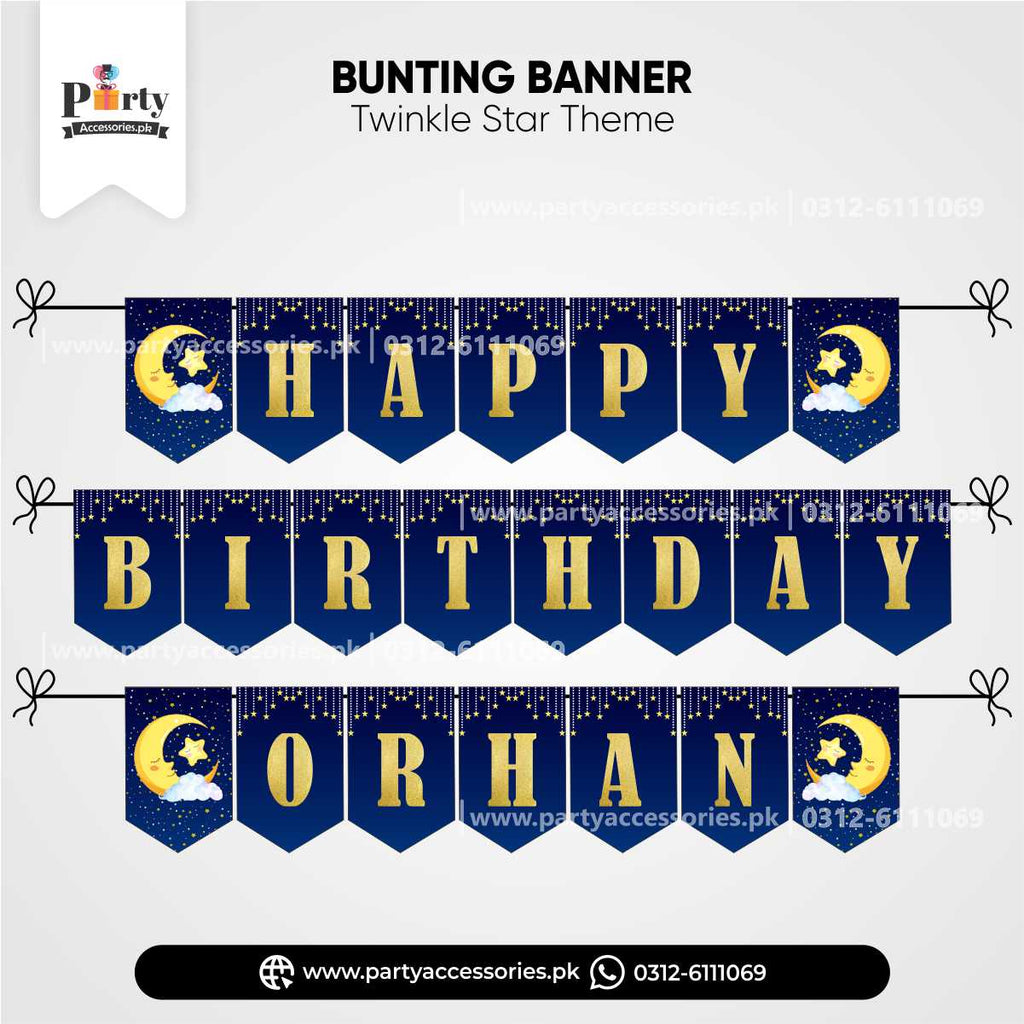 Customized Bunting Banner In Twinkle Star Theme