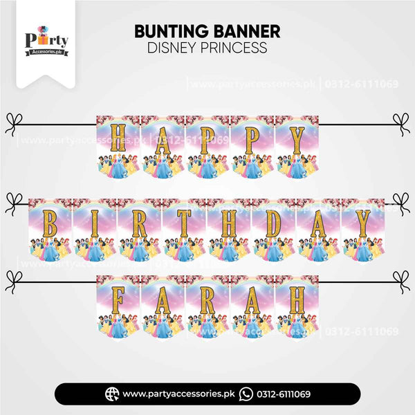Disney princess theme customized bunting banner 