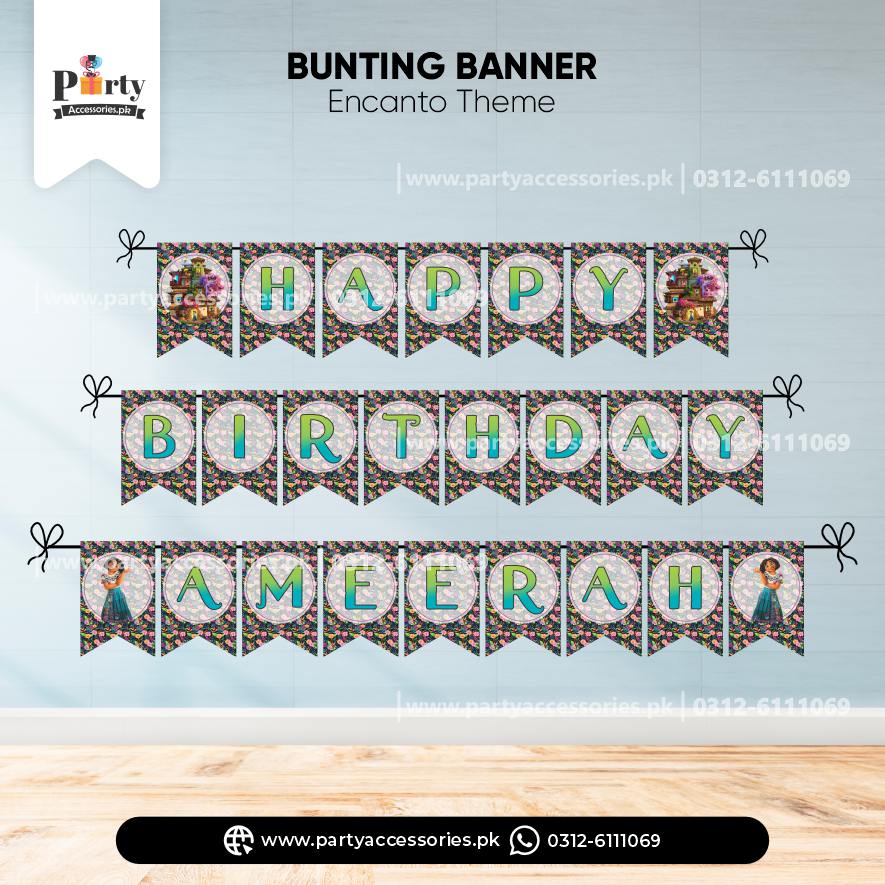 Encanto theme customized birthday bunting banner for wall decoration