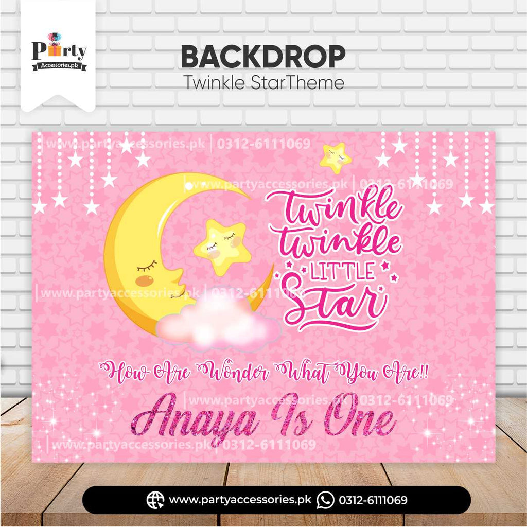 Customized Backdrop In Twinkle Star Girl  Theme