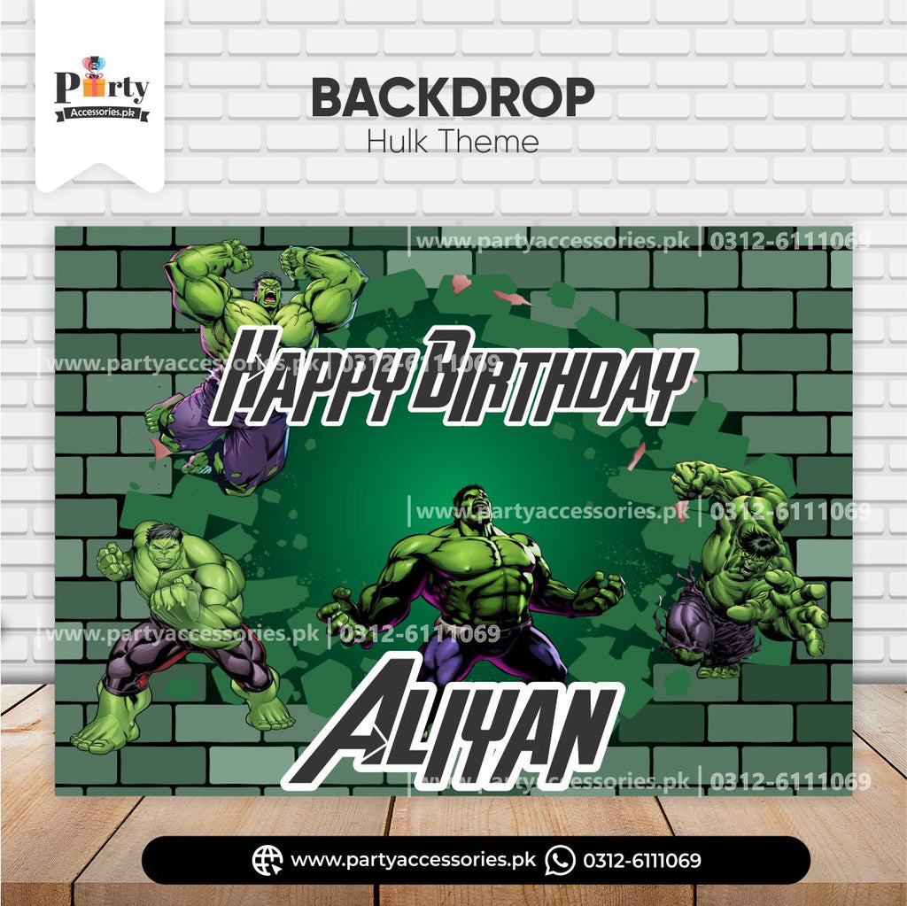 hulk theme customized birthday party backdrop for wall decoration 