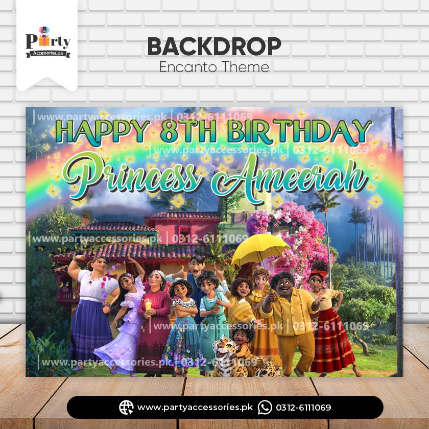 Encanto theme birthday party backdrop 