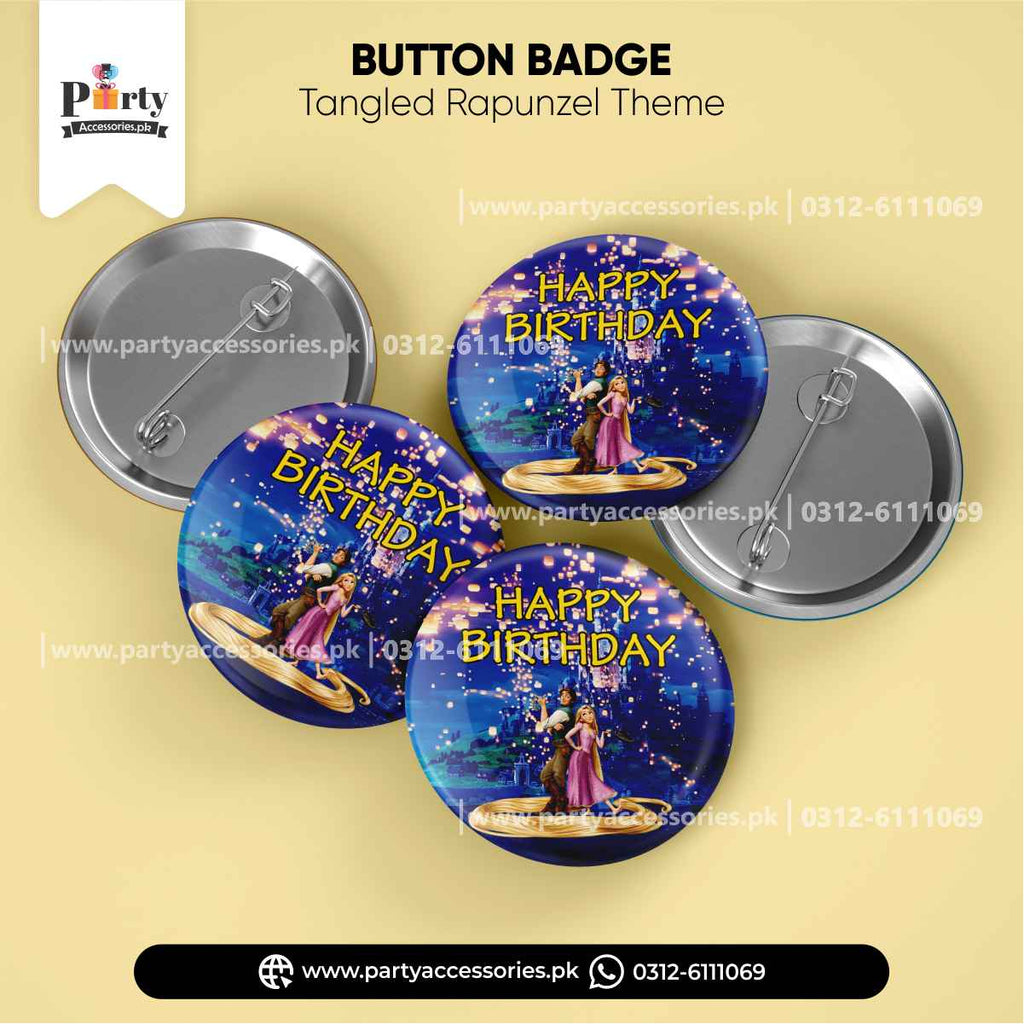 Customized Button Badge in Tangled Rapunzel Theme 