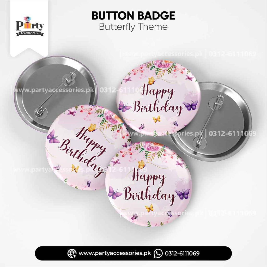 Butterfly Theme Customized Button Badges