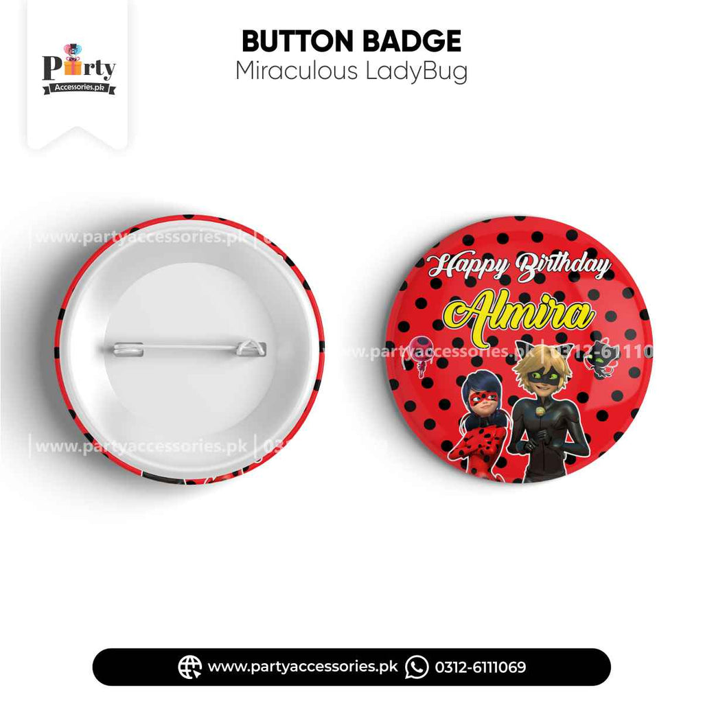 Miraculous ladybug theme button badge 