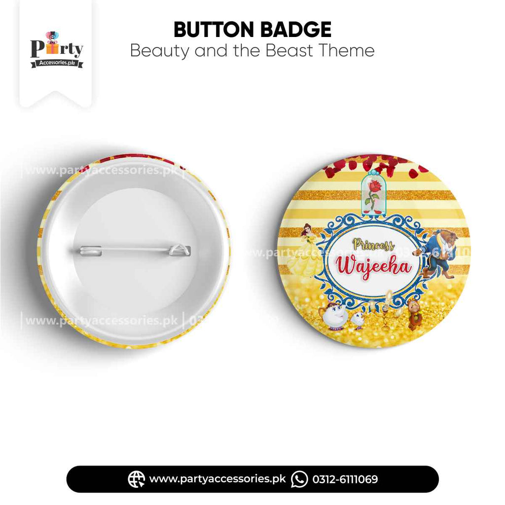 Customized Button Badge in Beauty and the Beast Theme 