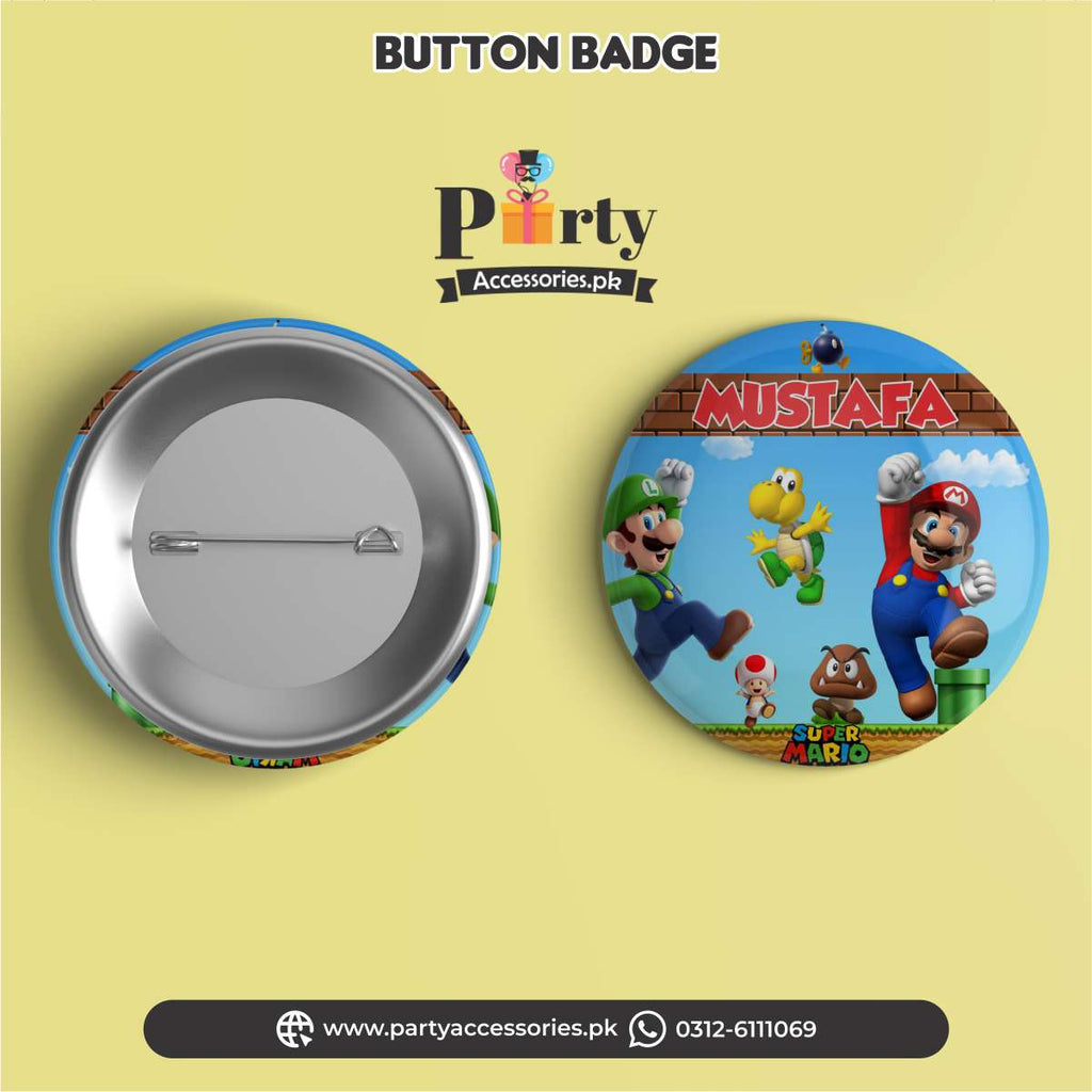 Super Mario theme customized button badge