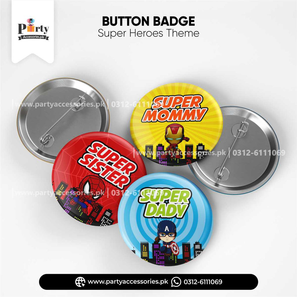 Superheros customized button badges 