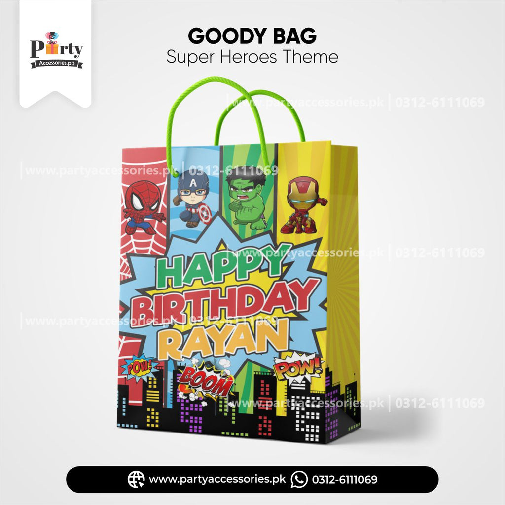 super heroes theme customized goody bags 