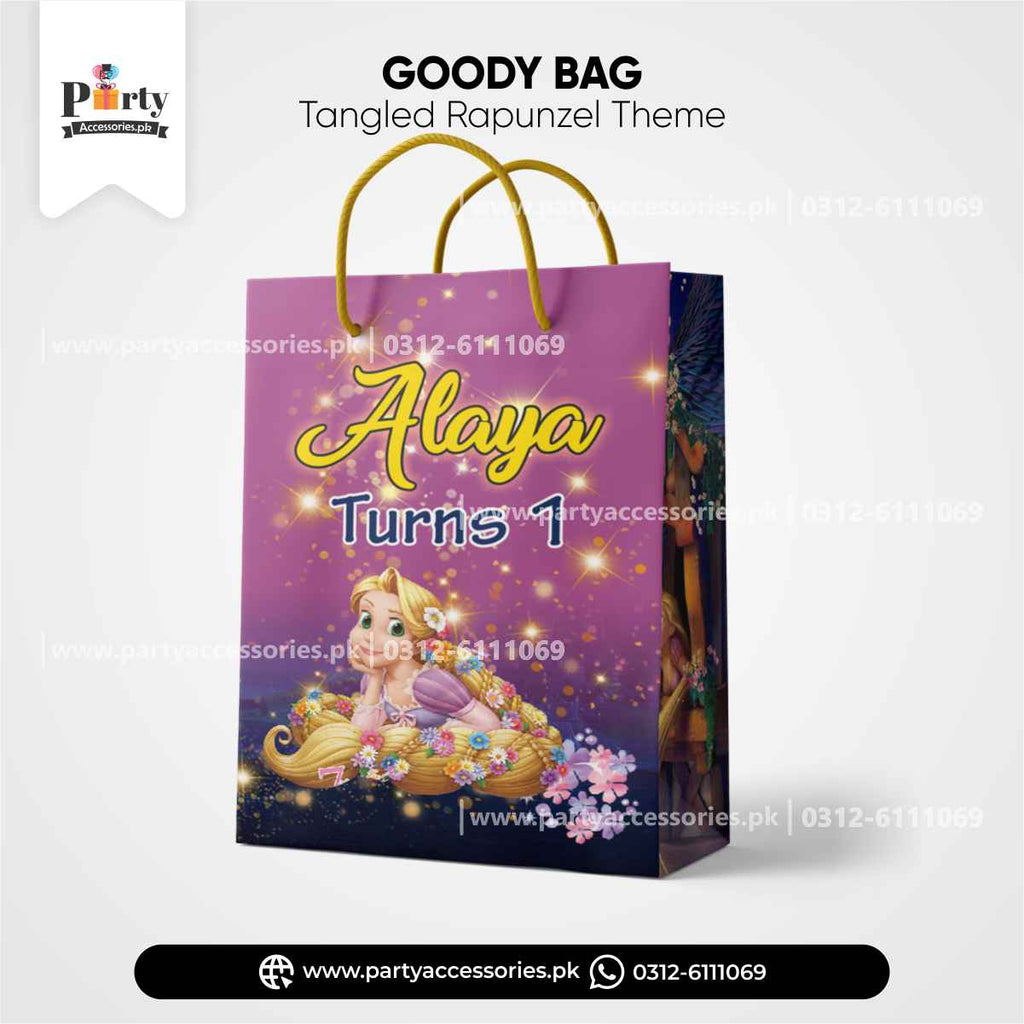 Customized Goody Bags \  Favor Bags in Tangled Rapunzel Theme 