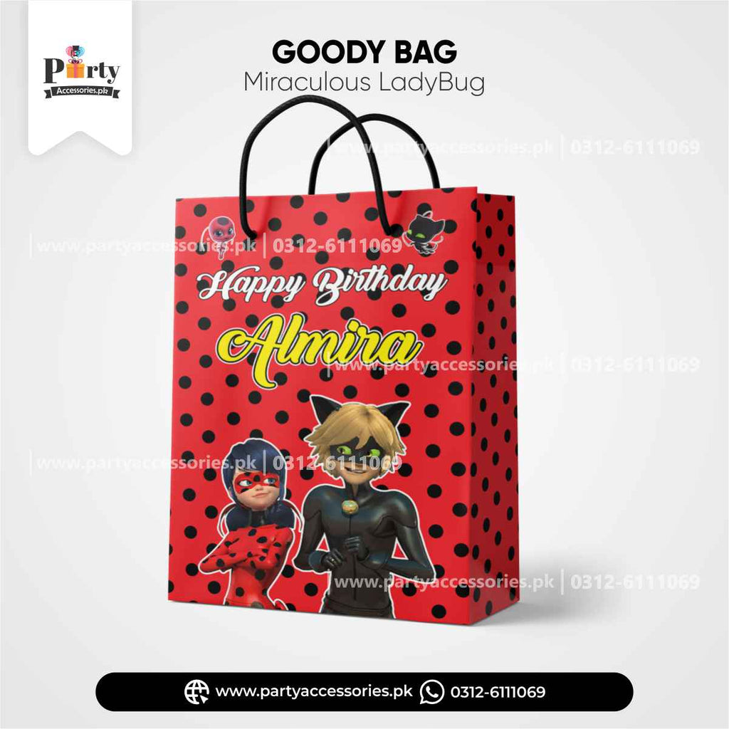 Miraculous ladybug theme customized goody bags 