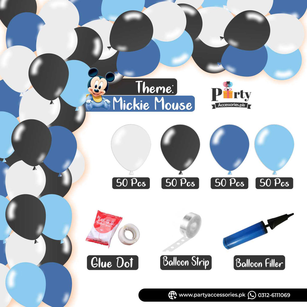 Mickey Mouse Colors Theme Balloon Arch Set Garland Kit 150 Balloons for Party Decoration