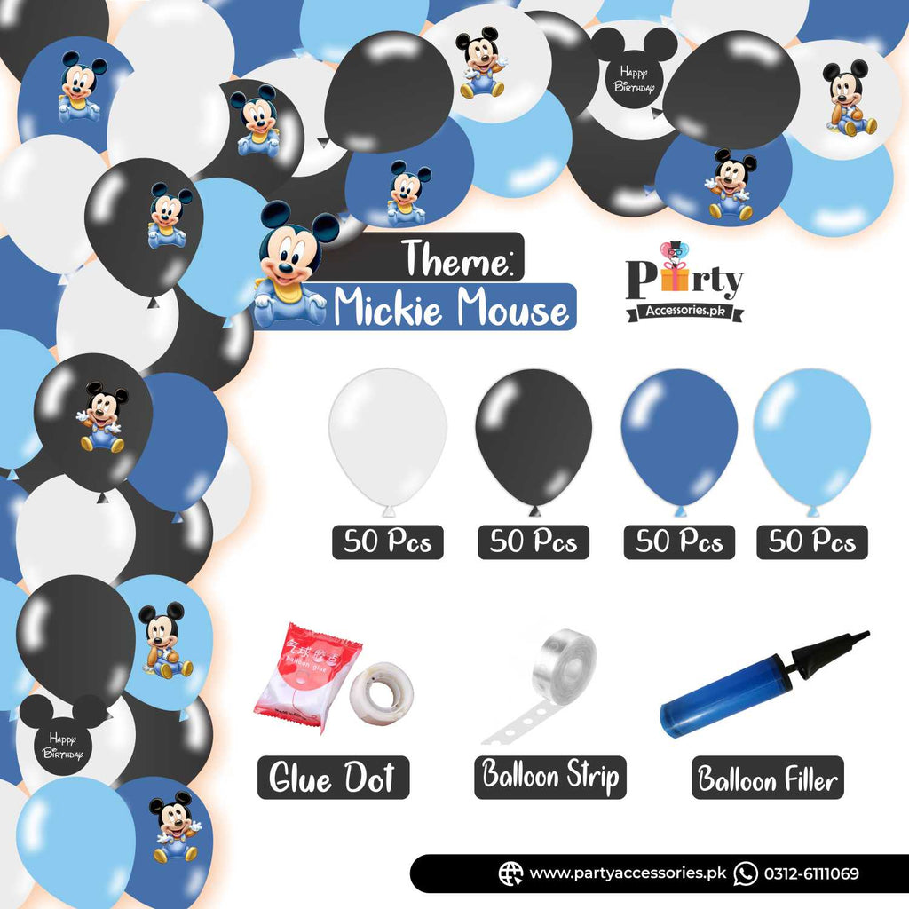 Mickey Mouse Colors Theme Balloon Arch Set Garland Kit 150 Balloons for Party Decoration