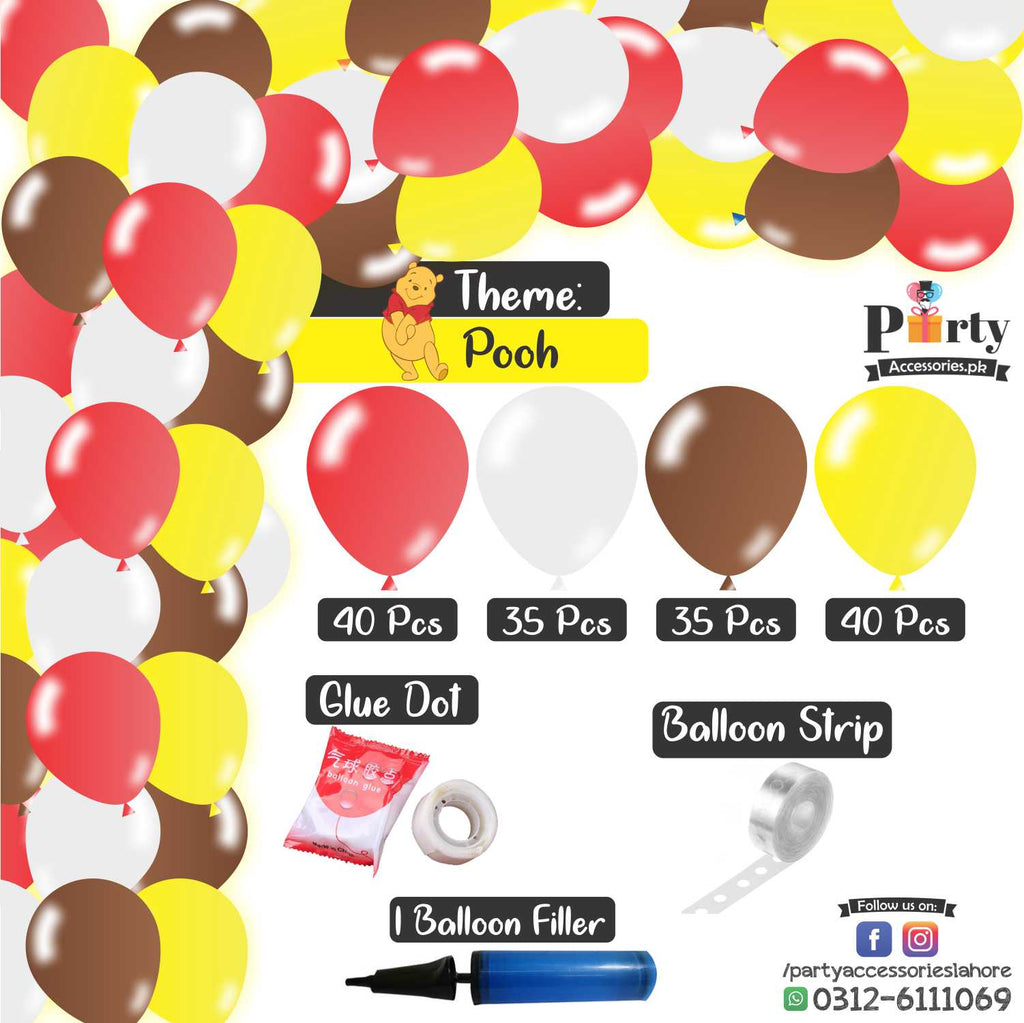 Arch Set Garland kit 150 balloons in Pooh theme colors