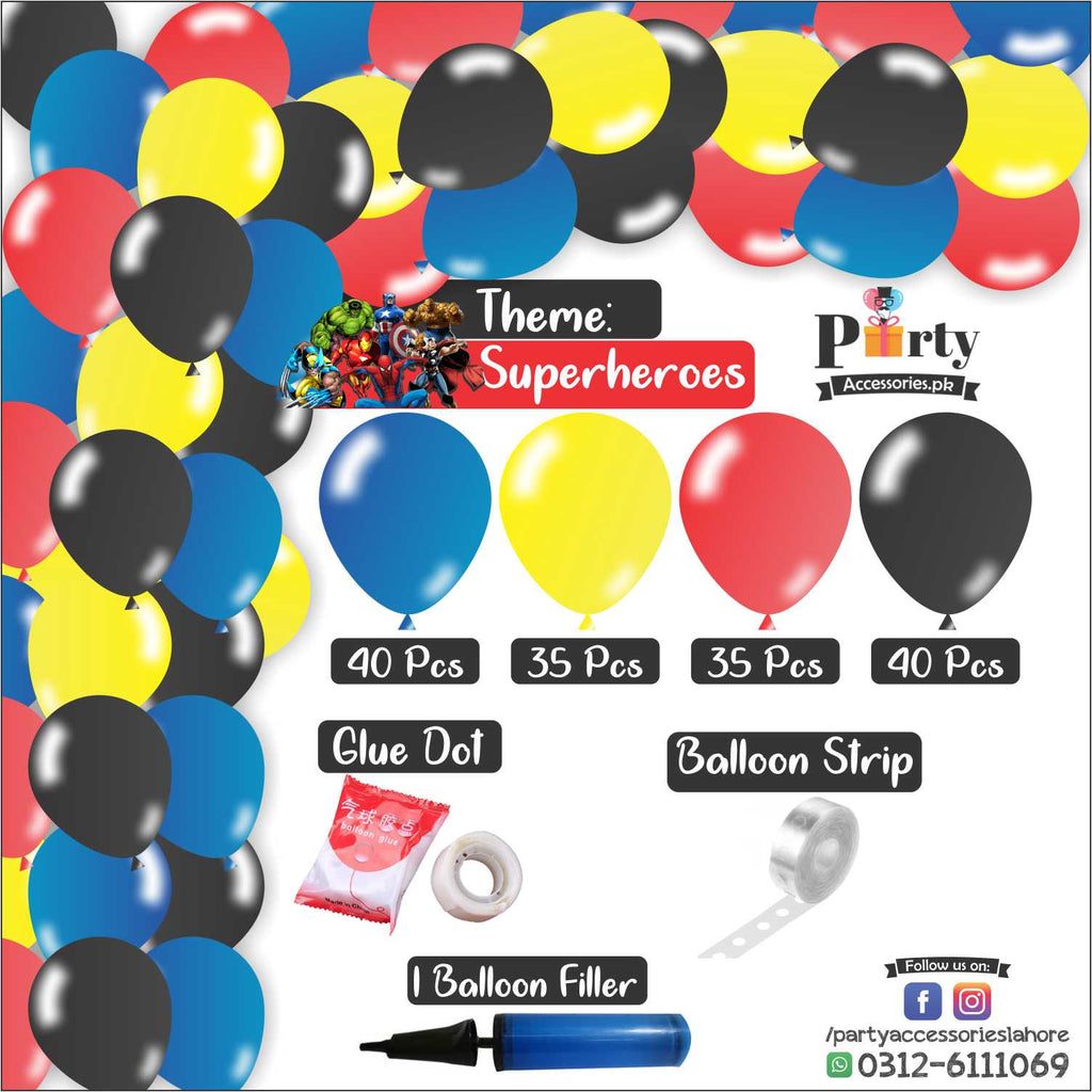 super heroes theme balloons arch kit garland for birthday